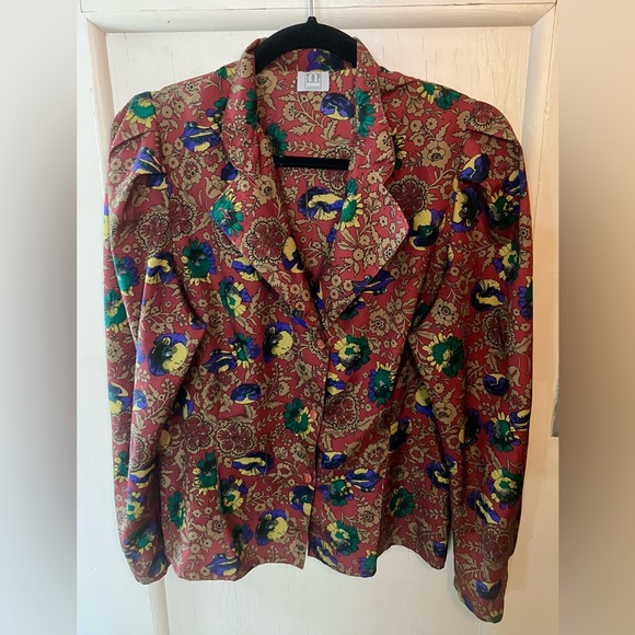 Vintage Puff Sleeve Moody Floral Blouse - Picture 6 of 6